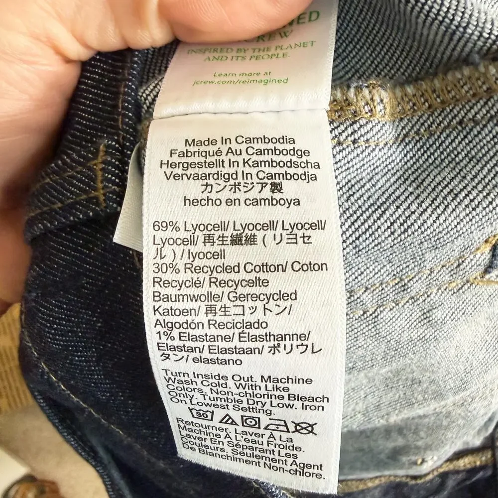 J. Crew Blue Dark Wash High Rise Kickout Jean Women's Size 27 Sailor Pockets